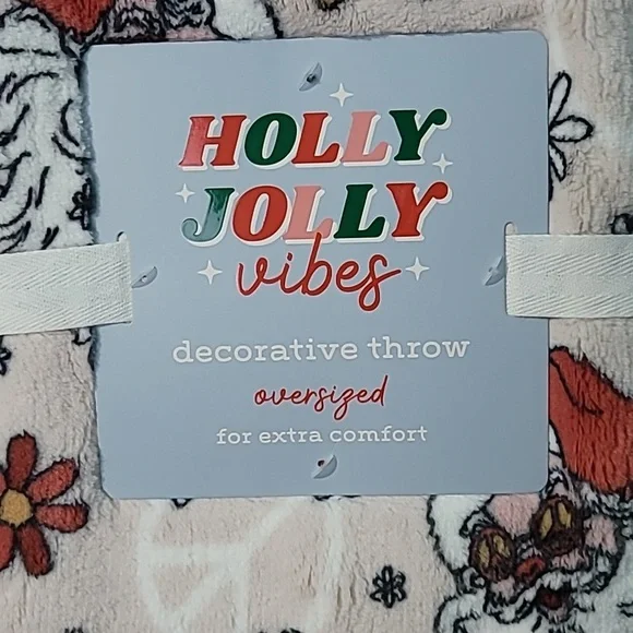 🎄 Holly Jolly Vibes Santa Claus Throw Blanket 🎅